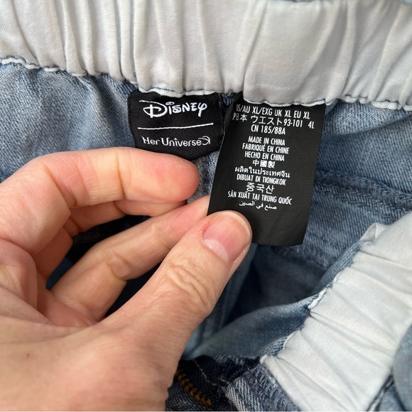 Disney Her Universe Mickey & Minnie Paperbag Drawstring Jeans Sz XL - Picture 3 of 16
